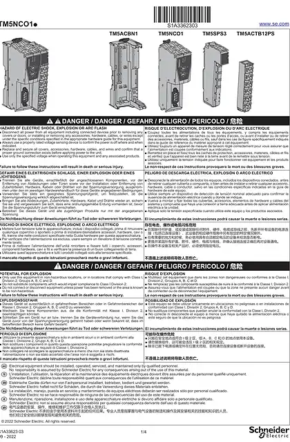 schneider施耐德TM5NCO.. CANopen Electronic Interface Module_ 说明书